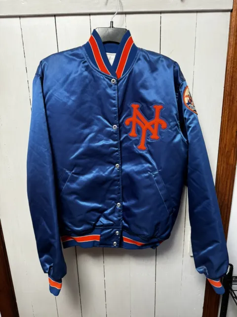 Vintage Starter New York Mets Satin Jacket Size Large MLB Baseball Blue