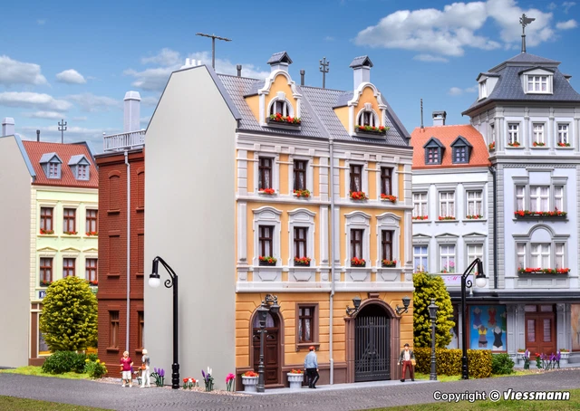 Faller Kibri Volmer Ho Scale 3 X Modern House Row Di Negozi