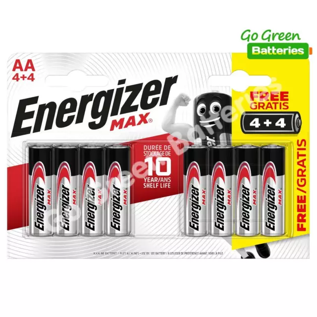 8 x Energizer AA MAX Alkaline Powerseal Batteries LR6 MN1500 MIGNON 2032 Expiry