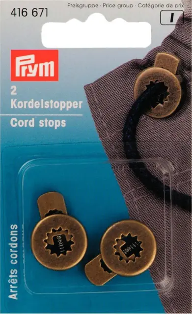 Prym Kordelstopper 1-Loch altmessing 2 St   416671