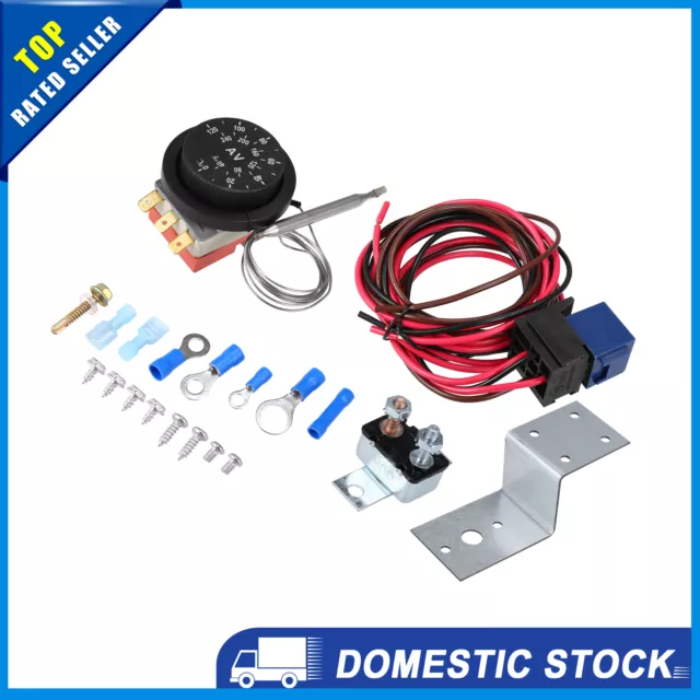 Universal 12V Car Electric Radiator Fan Thermostat Controller Kit Pack of 1
