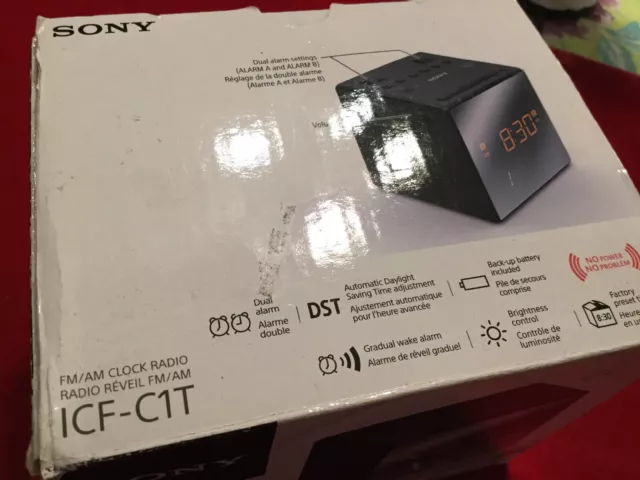 Sony AM/FM Dual-Alarm Clock Radio - Black