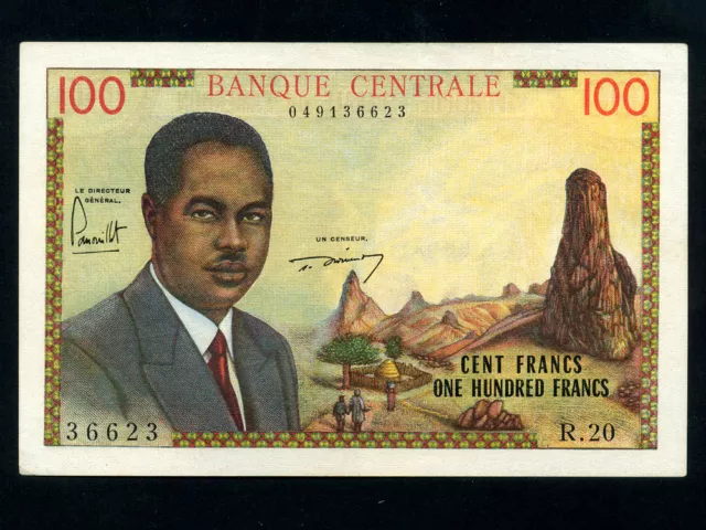 Cameroun:P-10a,100 Francs,1962 * President Ahmadou Ahidjo * AUNC *