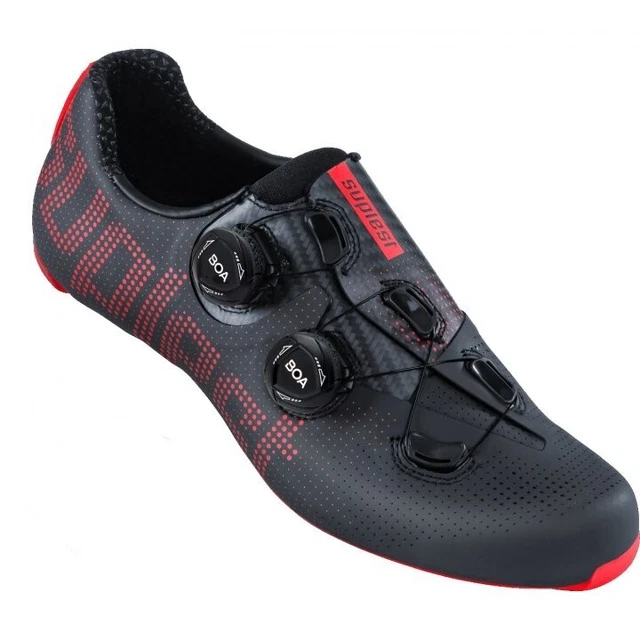Suplest EDGE+ Double BOA IP1 Road Pro Rennradschuhe | Anthracite Neon Red Gr. 41
