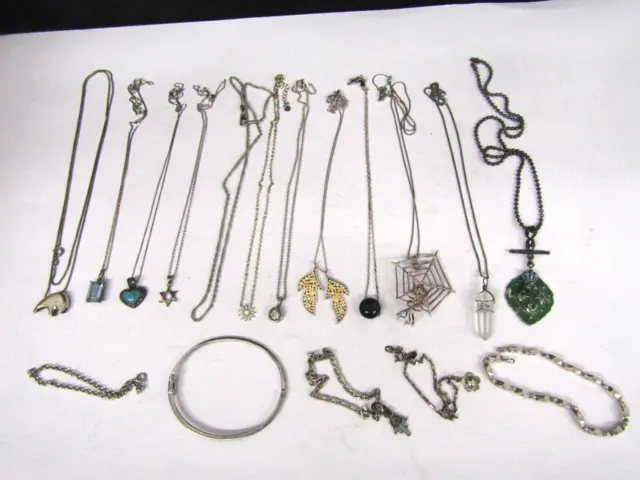 MIXED LOT OF STERLING NECKLACES AND BRACELETS- 108 Grams