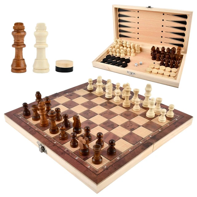 Jeu d'échecs en bois, sans espace sur le plate... - Grandado