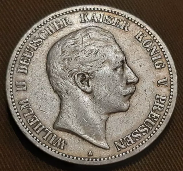 Deutsches Reich Preussen 5 Mark 1903 A Wilhelm II. Silbermünze Kaiserreich