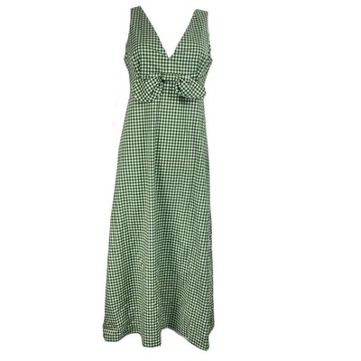Kate Spade Green Checked Sleeveless Bodega Gingham Dress Size UK 10 | US 6