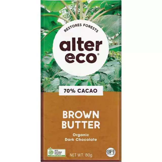 Alter Eco Organic Chocolate - Dark Salted Brown Butter (12x80g)