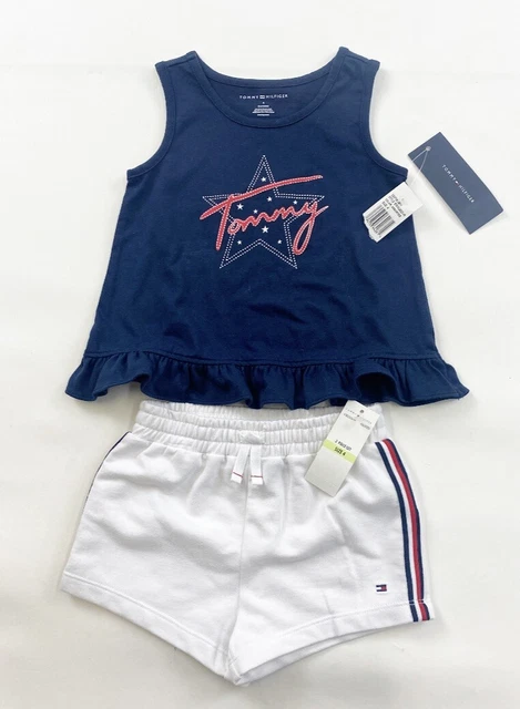 Tommy Hilfiger Outfit Shirt & Shorts Girls 4T Sleeveless