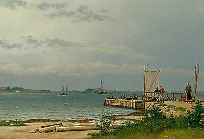 View towards Koster from the jetty at Kallehave Eckersberg Meer Boote B A3 01171