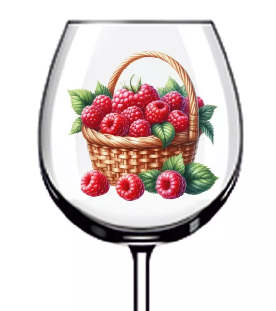 12x Frambuesas Fruta Cocina Tienda Botella de Vino Botella Vaso Vinilo Pegatina Calcomanía