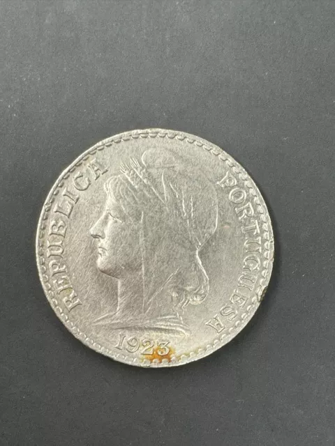 1923 Angola 50 Centavos Coin In Good Condition.
