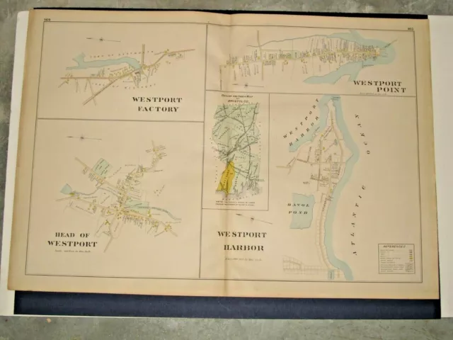 Sections Of Westpoint, Ma.,  1895 Map Removed From Everts & Richards Atlas