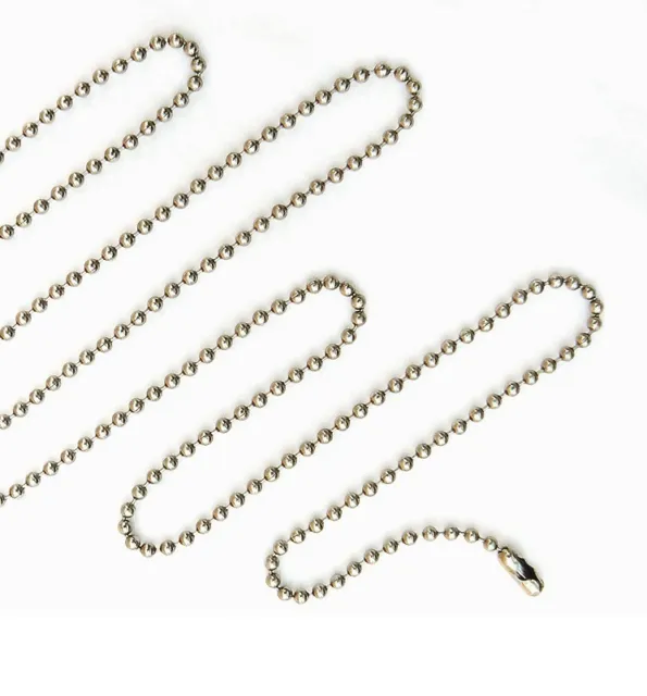 WHOLESALE LOT 50 100 200 500 1000  BALL CHAIN 2.4mm 30" Nickel Plated Best Price
