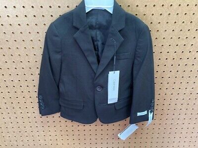 K4J0045 Calvin Klein Boys Suit Separates Sport Coat Jacket New Black Size 4 New