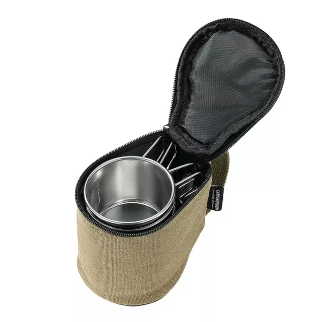 Ensemble d'ustensiles de cuisine de camping en acier inoxydable avec tasses à c