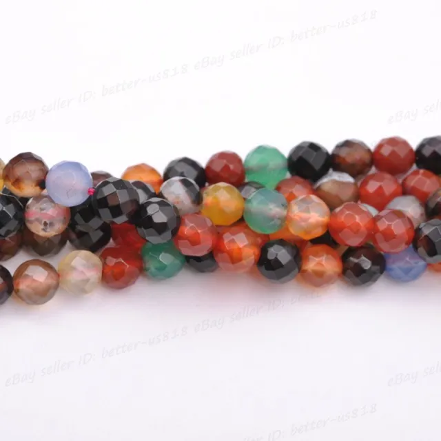 Wholesale Natural Gemstone FACETED Round Spacer Loose Beads 4MM 6MM 8MM 10MM