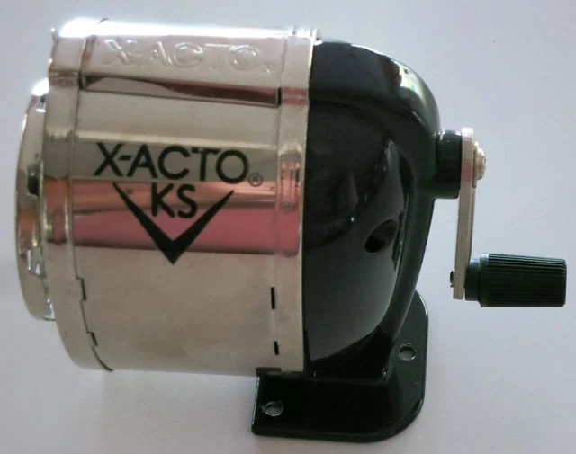X-ACTO KS Pencil Sharpener Manual Hand Crank Counter, Wall, Desk Mount