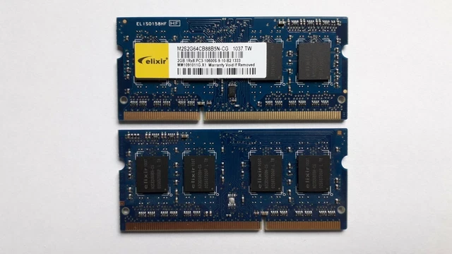 ELIXIR 4GB 2X2GB PC3 10600 DDR3 1333MHz RAM SoDimm Memory M2S2G64CB88B5N CG EUR 20 00 PicClick FR