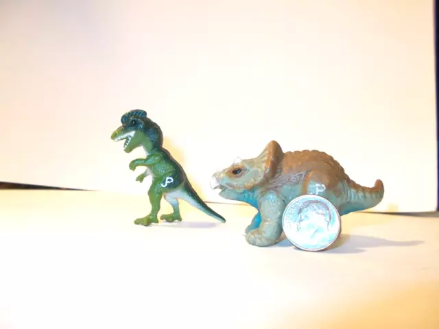 2 Vintage JP Jurassic Park Mini Dinosaurs *(T- Rex or Allosaurus) & Stegosaurus*