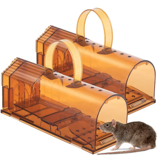 2Pc  Humane Mouse Traps Hunt Cages Catch Mice Alive Box Non-toxic Kids/Pet Safe
