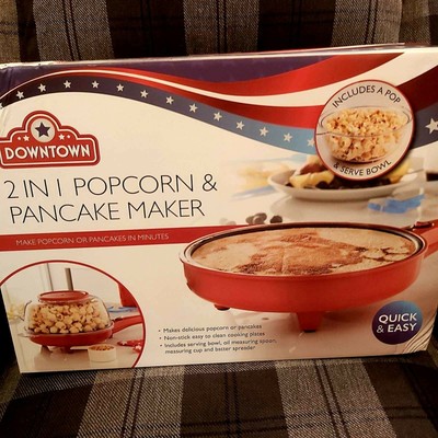 downtown 2 in 1 popcorn and pancake maker