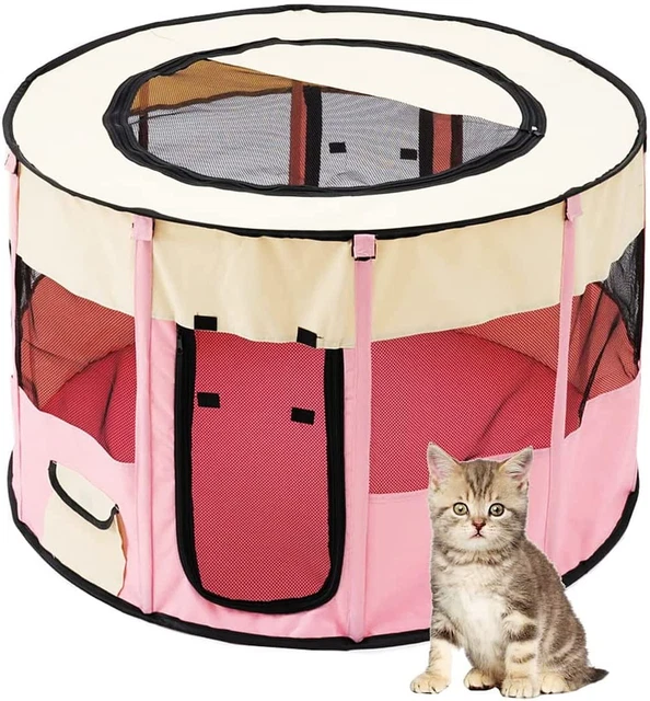 Floving Collapsible round Park Portable Pet Park Indoor/Portable Foldable Pet Do