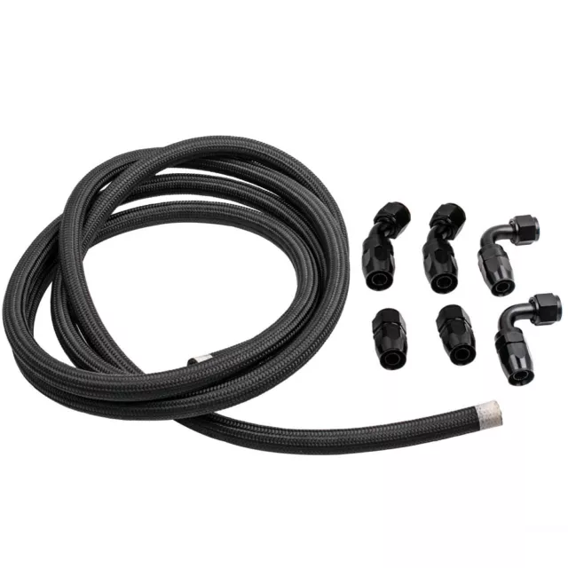 12ft AN10 Nylon Stahl geflochtene Ölkraftstoff Linie Schlauch End Adapter Set