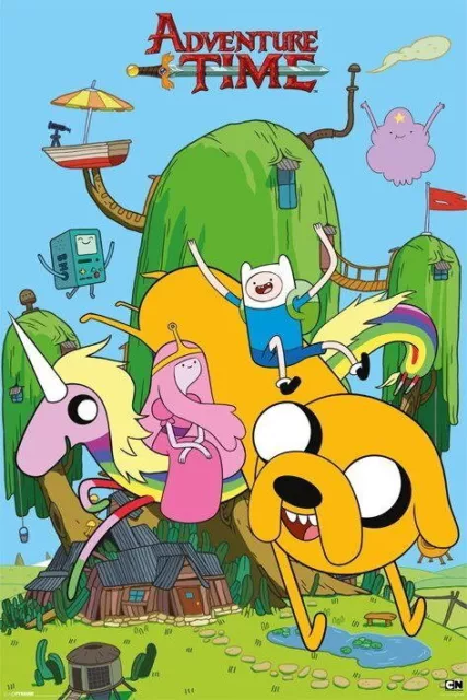 91481 ADVENTURE TIME WITH FINN & JAKE TV SHOW HOUSE Wall Print Poster AU