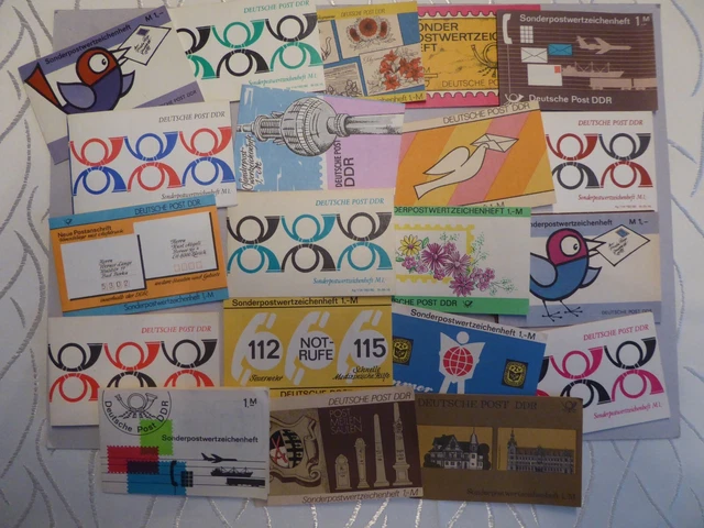 DDR schönes Lot von 20 verschiedenen Sondermarkenheftchen SMHD, Inhalt postfr.