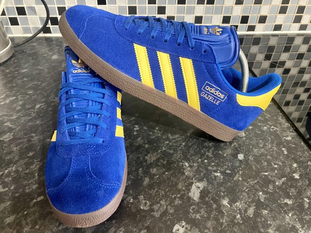 Adidas Originals Gazelle Stockholm UK 8 OG Blue Yellow Deadstock Trainers SPZL