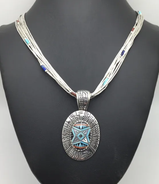 Carolyn Pollack/ Roderick Tenorio Relios Southwest Mosiac Inlay Pendant