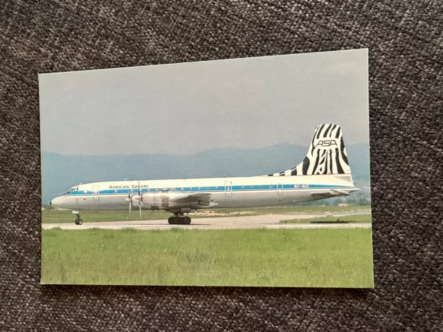 African Safari Airways Britannia 313 Airplane Postcard