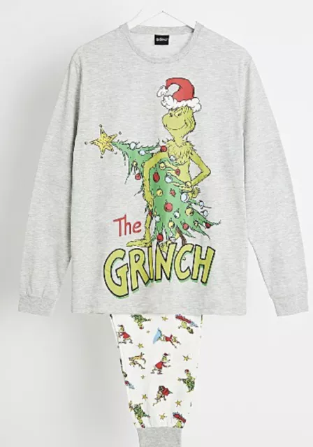 Pigiama Dr Suess The Grinch Xxl Unisex Abbinato Natale Eve Tuta Salotto Pigiama