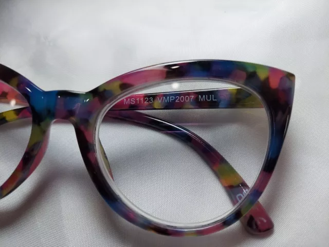 NEW +2.50 Multi Color Tortoise Betsey Johnson Oversized Cat Eye Reading Glasses