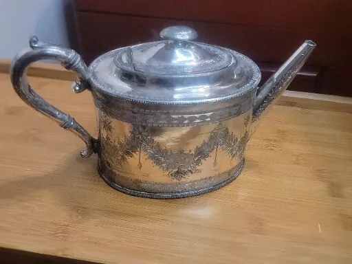 Old  Silver with Victorian Style Teapot 2