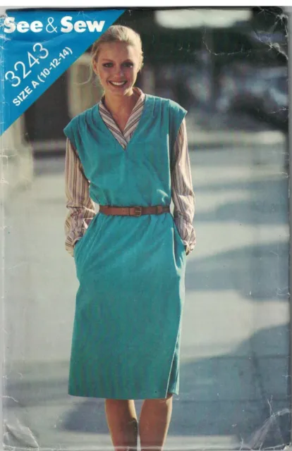 3243 Vintage Butterick SEWING Pattern Misses Loose Fitting Jumper UNCUT OOP Sew