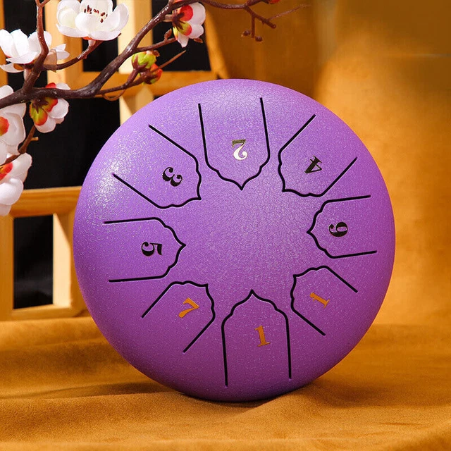 Steel Tongue Drum 6inch 8 Tone Hand Pan Drum Tank with Drumsticks Carrying Bag