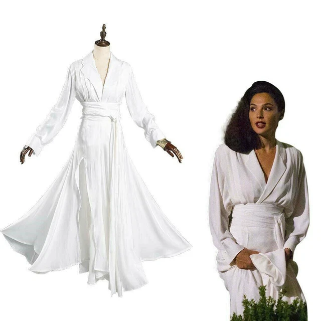 Wonder Woman 1984 Diana Princess Cosplay Costume White Dress Outfit Halloween