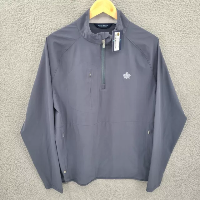 Peter Millar Crown Crafted Jacket Men's Large Blue Flex Adapt Half Zip Golf