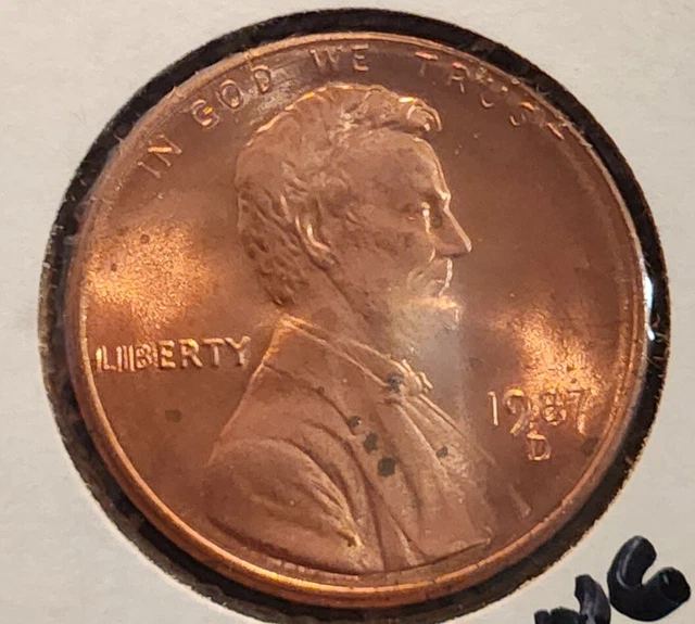 Rare 1987-D Lincoln Penny Error, Double Stamp DDO On Date, Liberty, God, & Trust