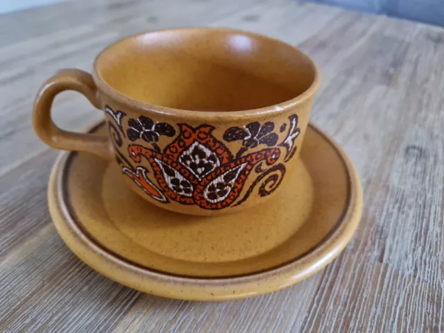 Palissy Royal Worcester Beauvais 72 Brown Orange Retro Cup + Saucer Set  1970