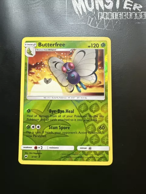 Pokemon Butterfrei Umgekehrte Holo Brennende Schatten 3/147