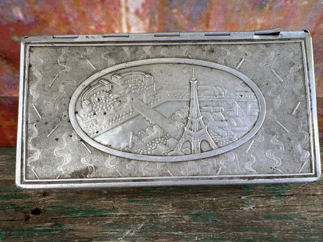ANCIENNE BOITE ALUMINIUM lait en poudre Guigoz / Vide/ Déco vintage
