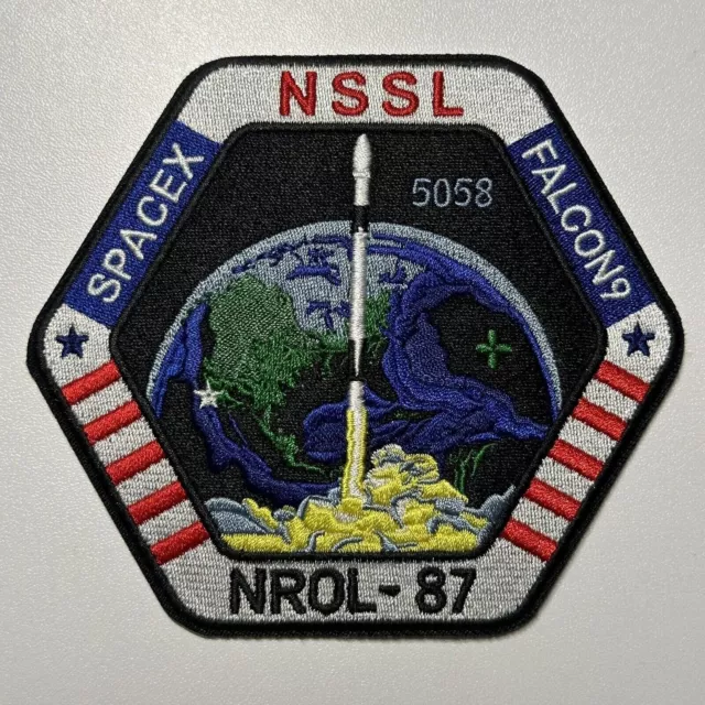Parche de misión numerado original para empleados de SpaceX USSF NROL-87 Falcon 9 Space-X