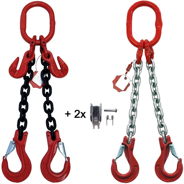 Steinberg Systems Anschlagkette 5000kg - 4x1,5m Hebekette Schwarz/Rot