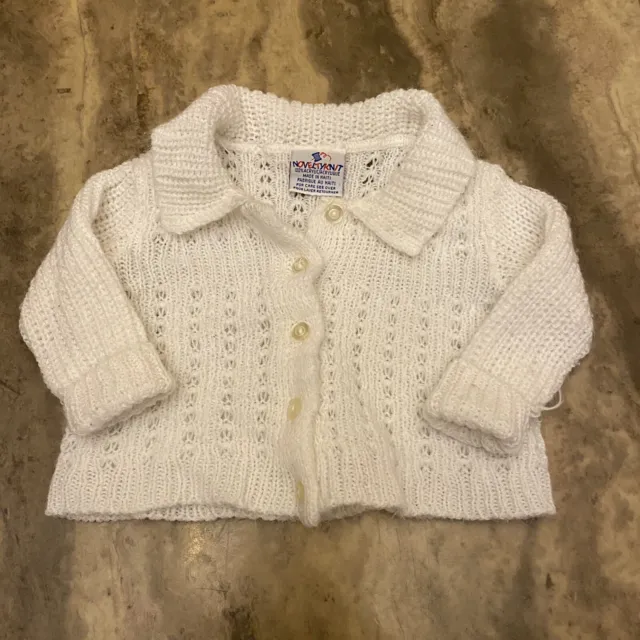 Vintage Noveltyknit White Newborn Sweater