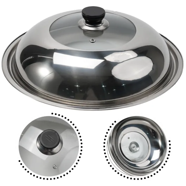 Glass Lids Set with Steam Vent Hole - 8+10+12-Inch/20.32cm+25.4cm+30.48cm  - Compatible with Lodge Cast Iron Skillets - Oven Safe Fully Assembled