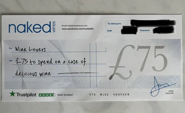 Naked Wines Voucher £75 Off A Case Of Wine, Expiry Date 01/06/2024